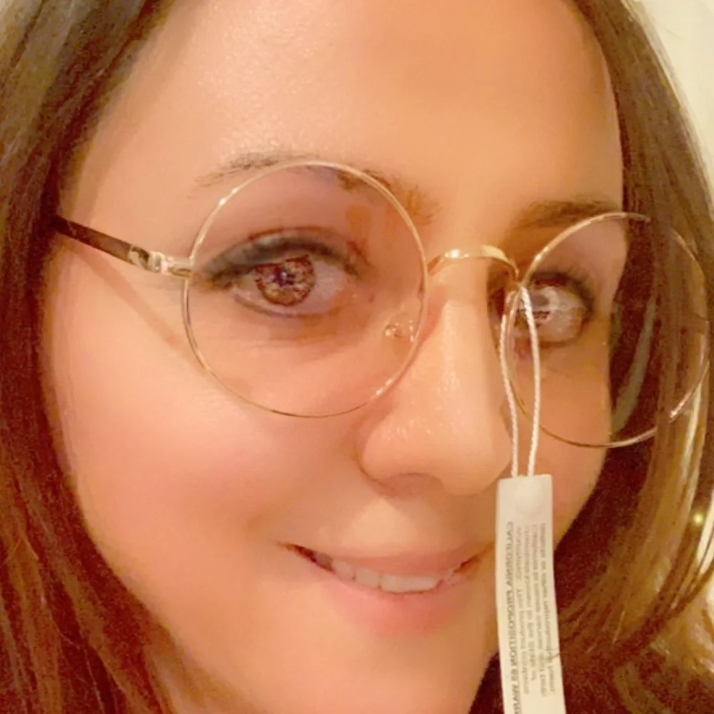 Round Yellow Lens with Silver Frame Sunglasses.